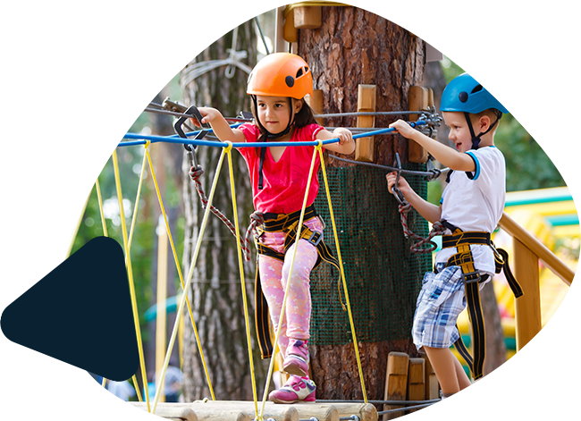 Childen climbing